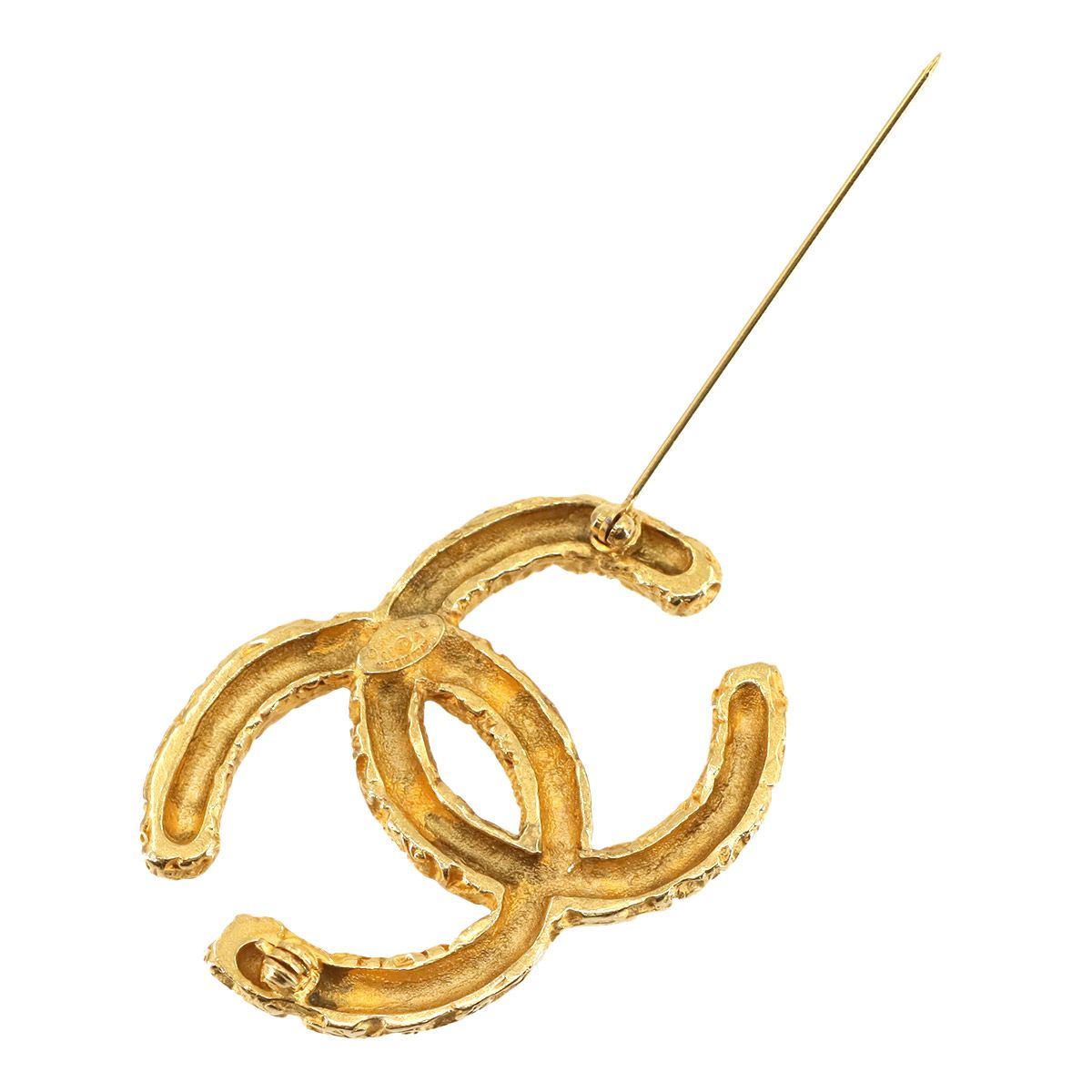 希少 シャネル ブローチ 溶岩 ココマーク ゴールド ヴィンテージ 93A シャネル CHANEL 溶岩 ココマーク 93A ブローチ ゴールド WS9390