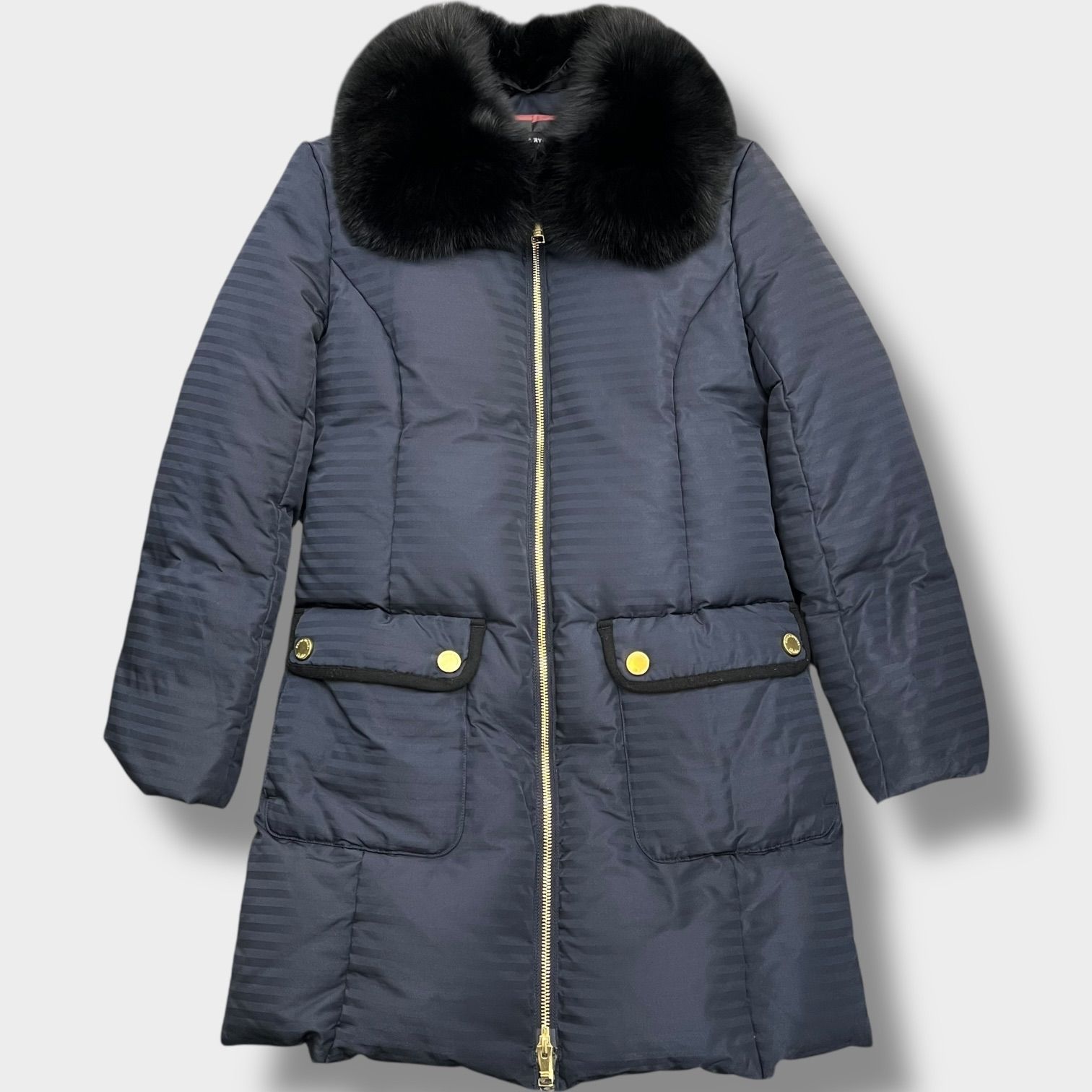 Sonia Rykiel ファー付きダウンコート ソニアリキエル 32 ネイビー