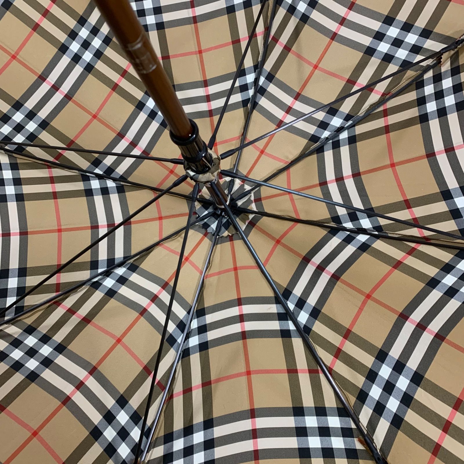 EF1226-1-2 BURBERRY バーバリー 長傘 雨傘 ノバチェック シャドー