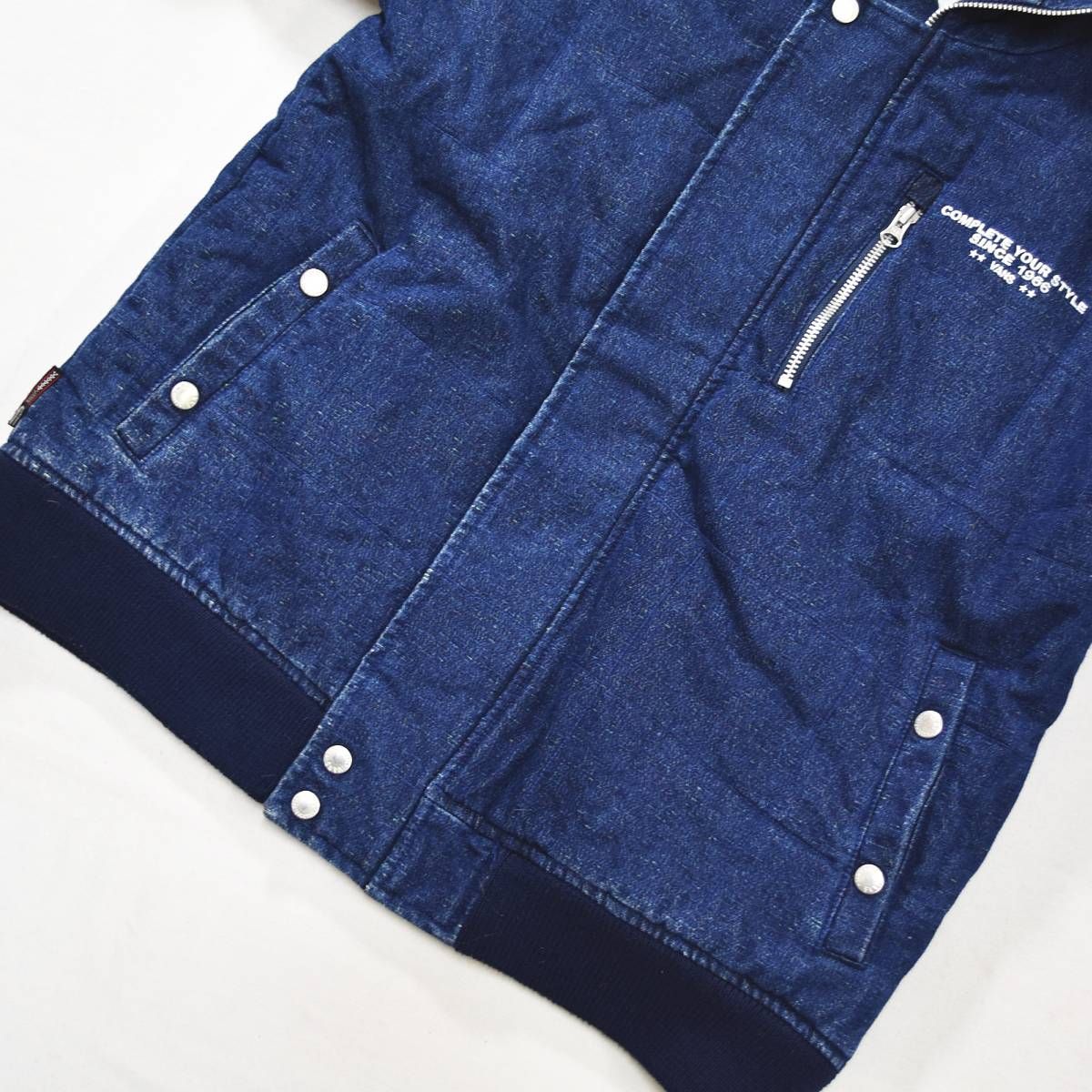 濃紺】 00s ヴィンテージ バンズ VANS フード ファー 中綿 デニム 