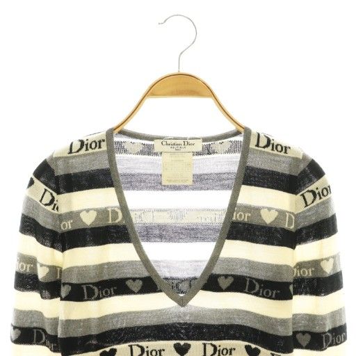 Christian Dior 長袖カットソー　F36サイズ クリスチャンディオール Christian Dior ブティック ハート Vネック