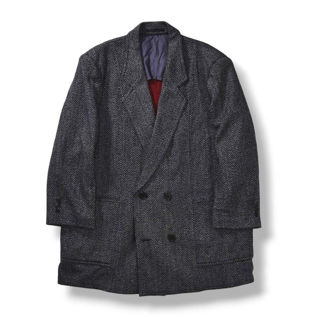 上質】 ランバン LANVIN ダブルブレスト ミドル チェスター コート