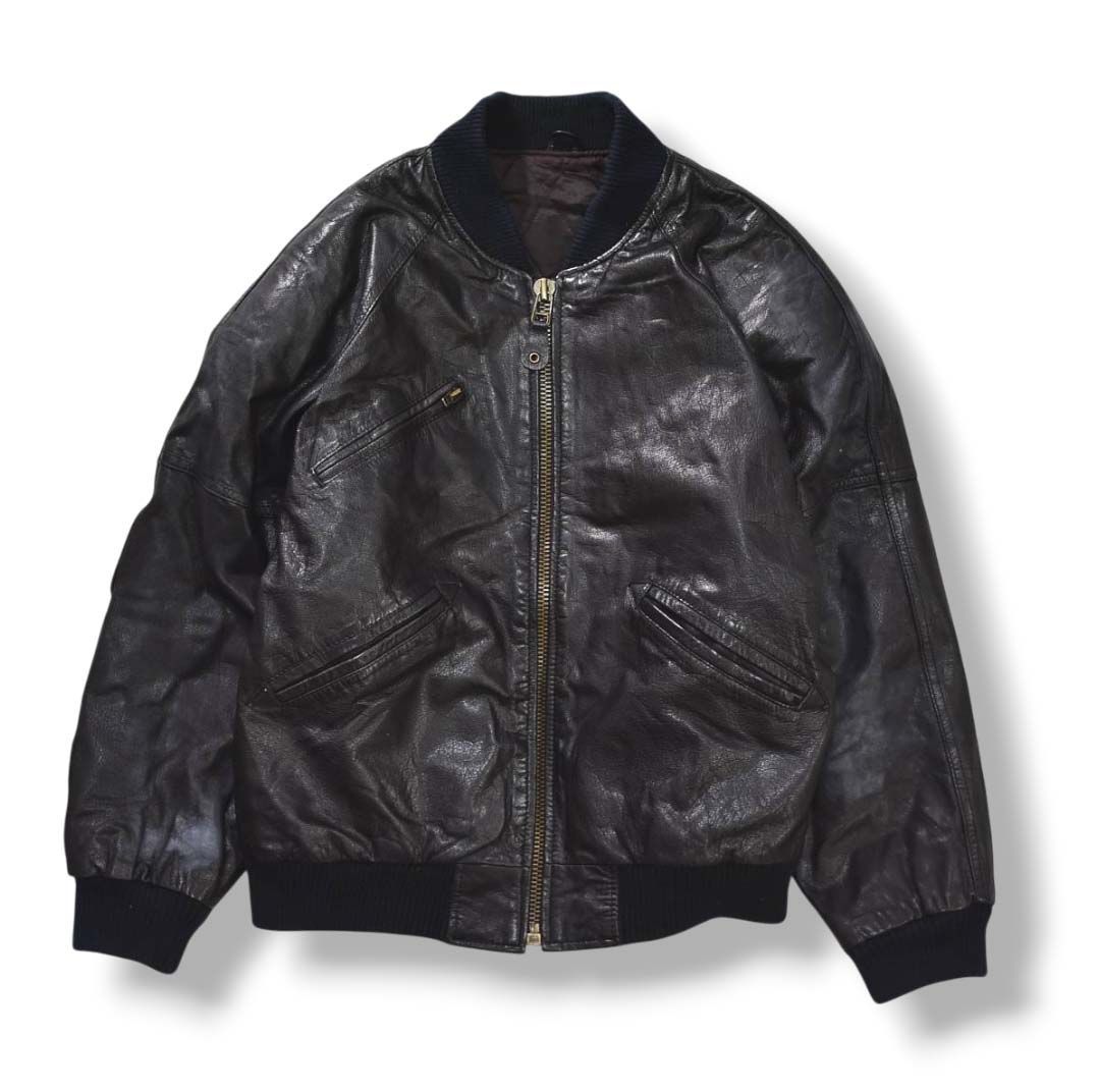 ミラノコレクション 革ジャン 当時物 ビンテージ バイクジャケット 羊革 ミラノコレクション 革ジャン 当時物 ビンテージ バイクジャケット 羊