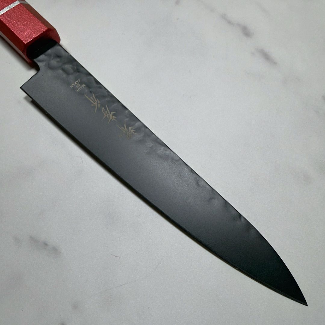 堺孝行 黒影 ペティナイフ 果物ナイフ 150mm 皇赤柄 樫漆柄 VG10 V金10