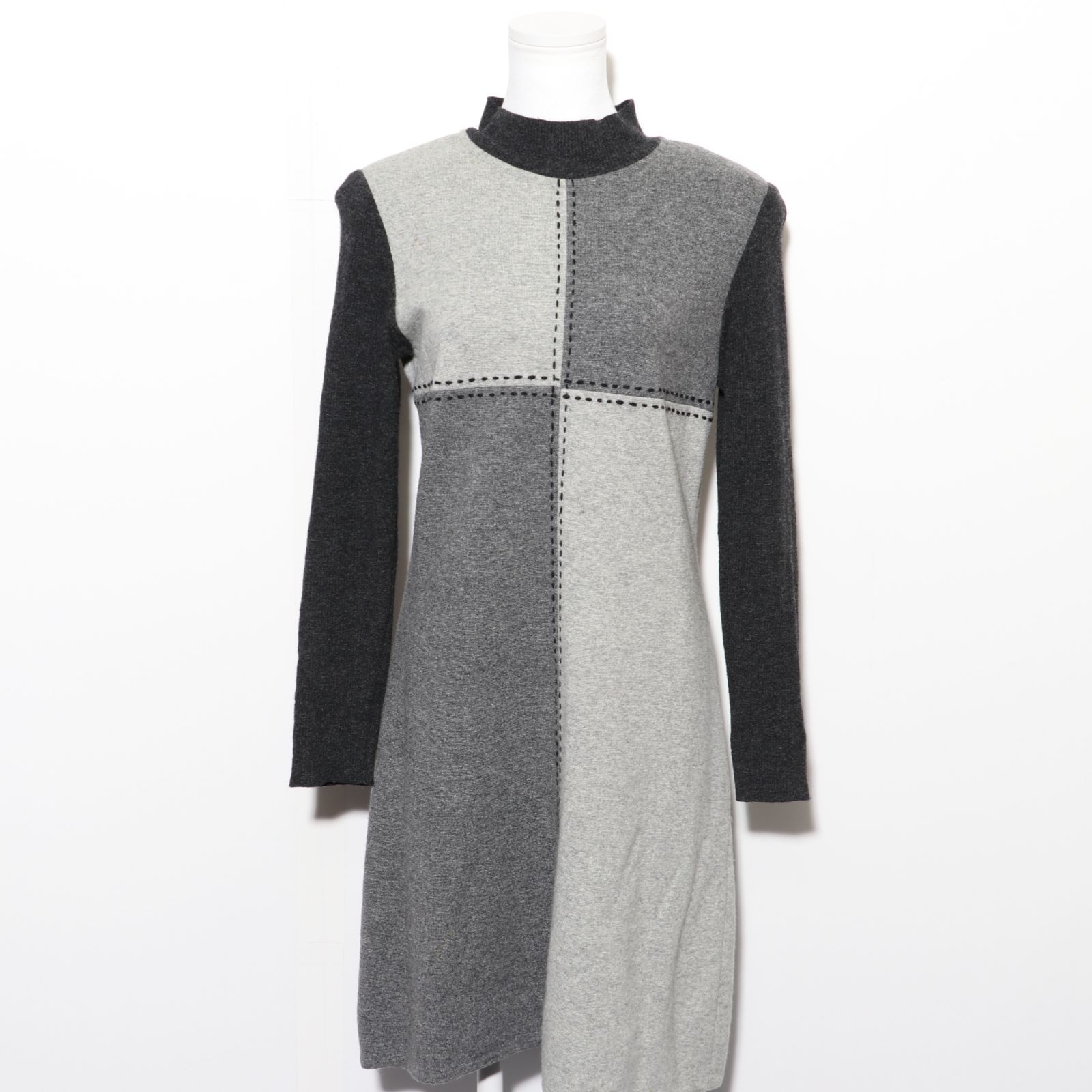 T-658】M'S GRACY エムズグレイシー ニットワンピース 長袖 配色切替