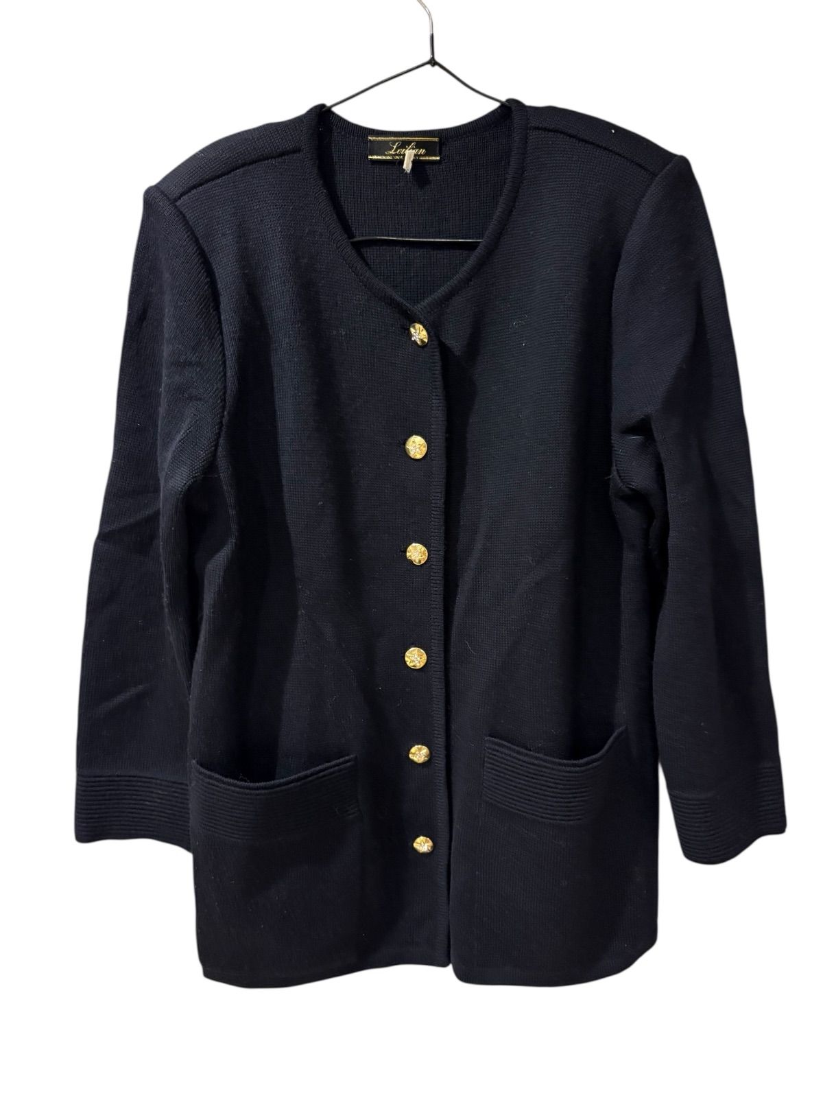 LEILIAN レリアン ニット カーディガン ブラック レディース 9サイズ