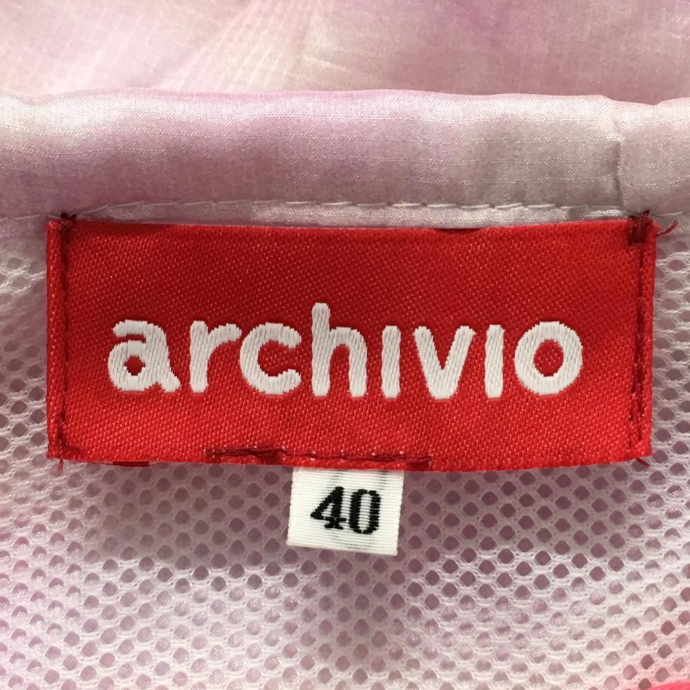 アルチビオarchivio ピンク ハーフジップジャケット 40 アルチビオ ブルゾン ピンク系 ハーフジップ 薄手 裾ドローコード 飾り