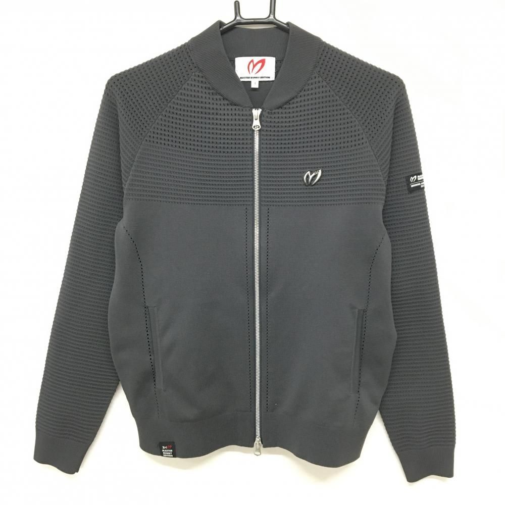 美品】マスターバニー ニットジャケット ダークグレー 透かし編み