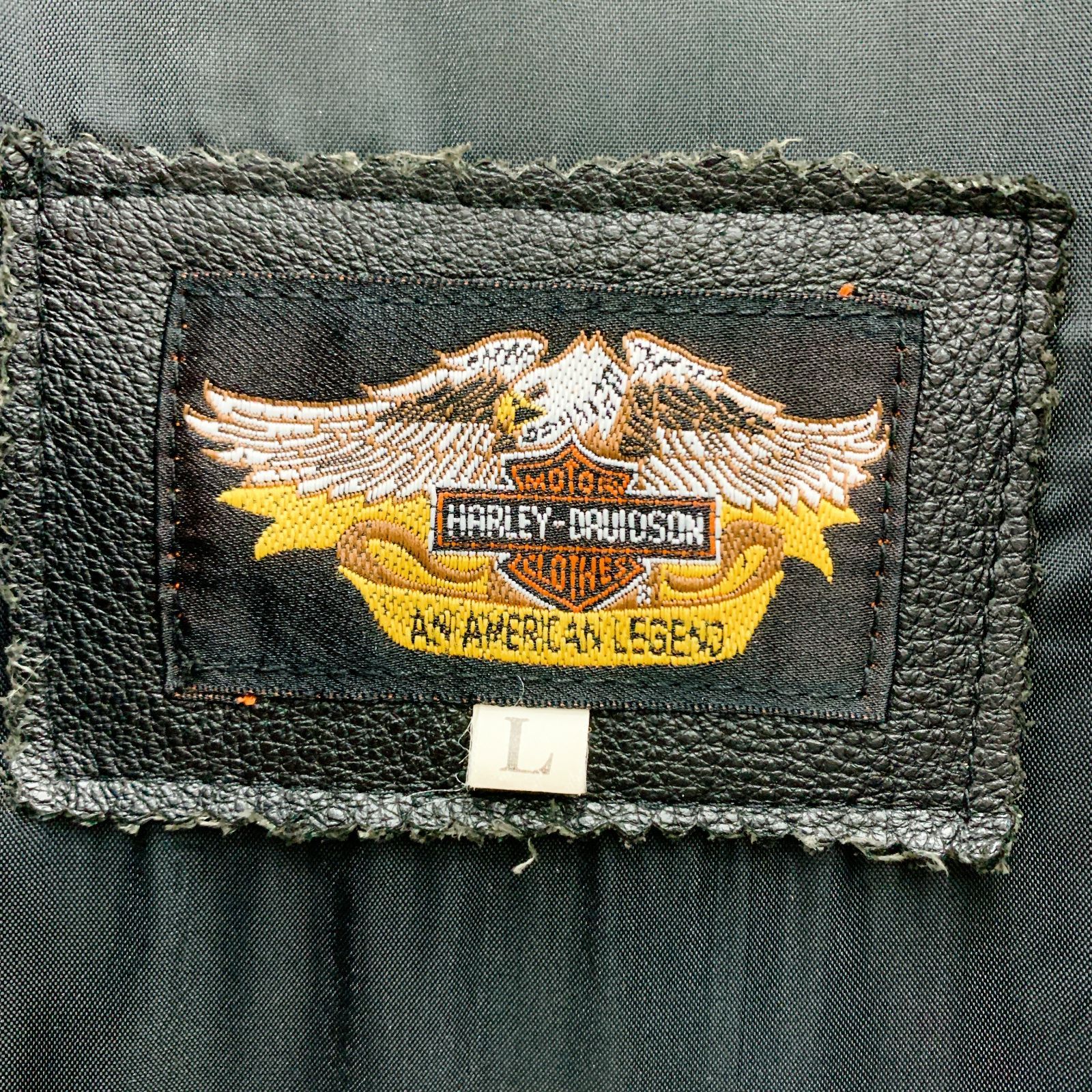 HARLEY DAVIDSON レザージャケット Lサイズ ブラック 羊革 メンズ