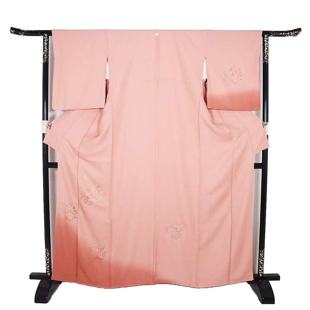 D671 訪問着　総刺繍　雪輪　萩　一つ紋　正絹着物　袷　しつけ付き未使用極美品 D671 訪問着 総刺繍 雪輪 萩 一つ紋 正絹着物 袷 しつけ付き未