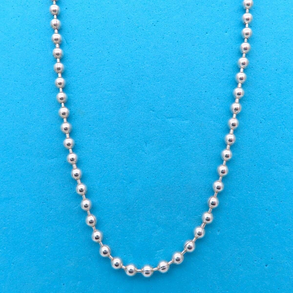 美品 Tiffany&Co. ティファニー ロング ボールチェーン シルバー 