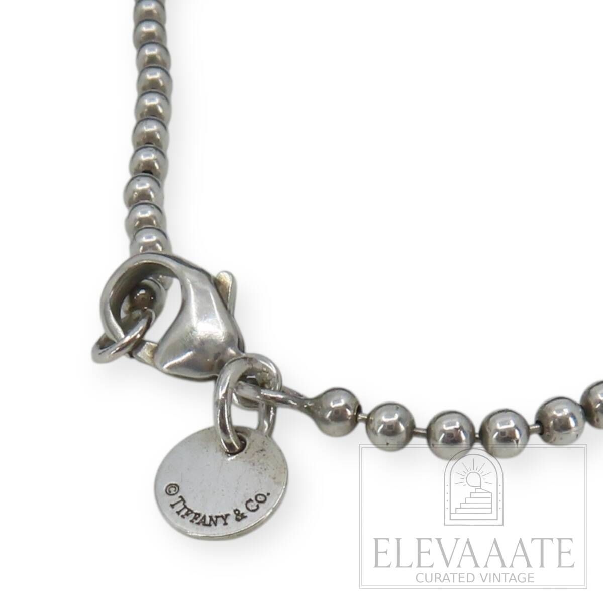 美品 Tiffany&Co. ティファニー ロング ボールチェーン シルバー 
