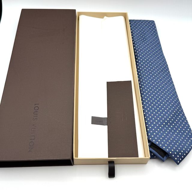 ルイヴィトン モノグラム ネイビー 水玉柄 ネクタイ 127988 - メルカリ