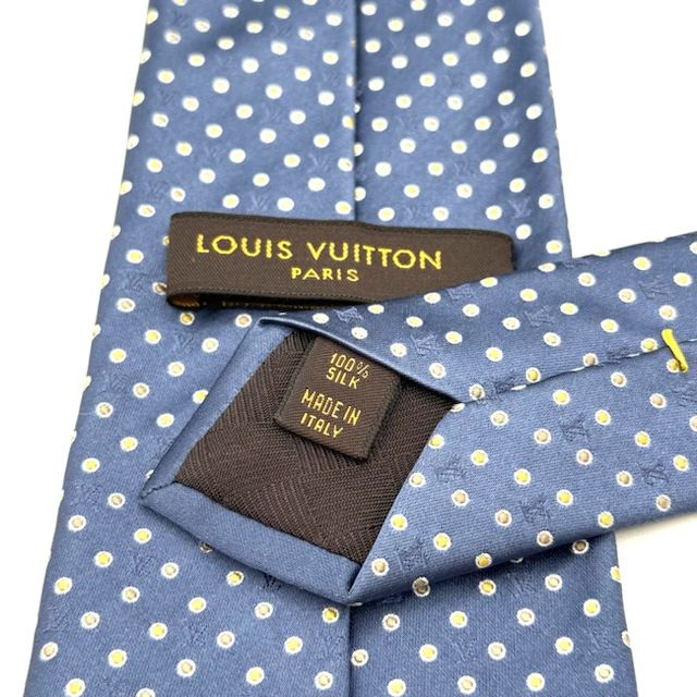 ルイヴィトン モノグラム ネイビー 水玉柄 ネクタイ 127988 - メルカリ