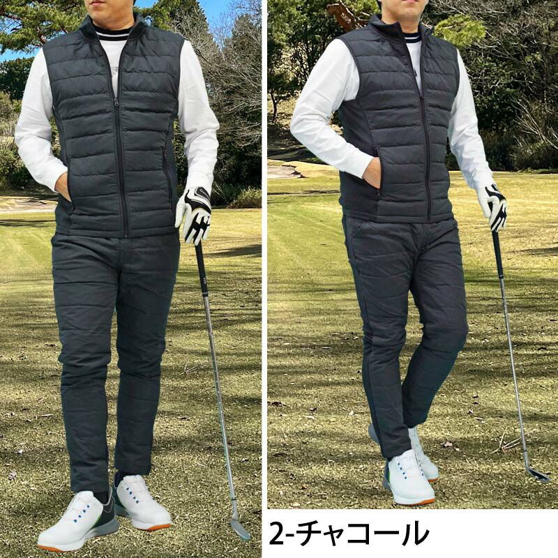 ゴルフウェア セットアップ メンズ 上下セット ダウンベスト ゴルフ