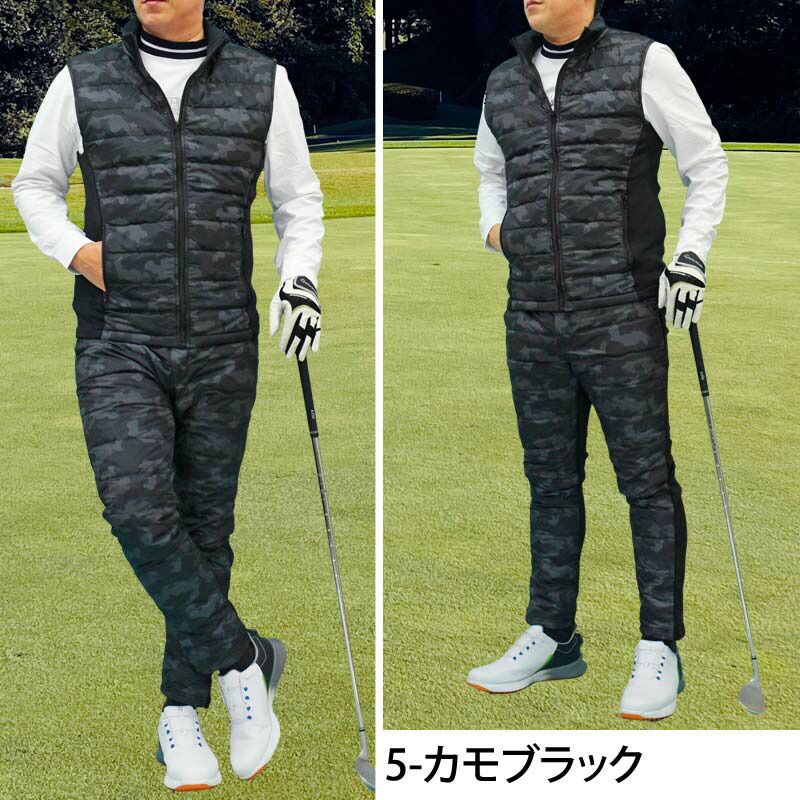 ゴルフウェア セットアップ メンズ 上下セット ダウンベスト ゴルフ