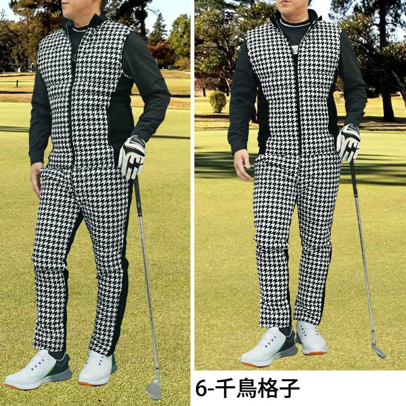 ゴルフウェア セットアップ メンズ 上下セット ダウンベスト ゴルフ