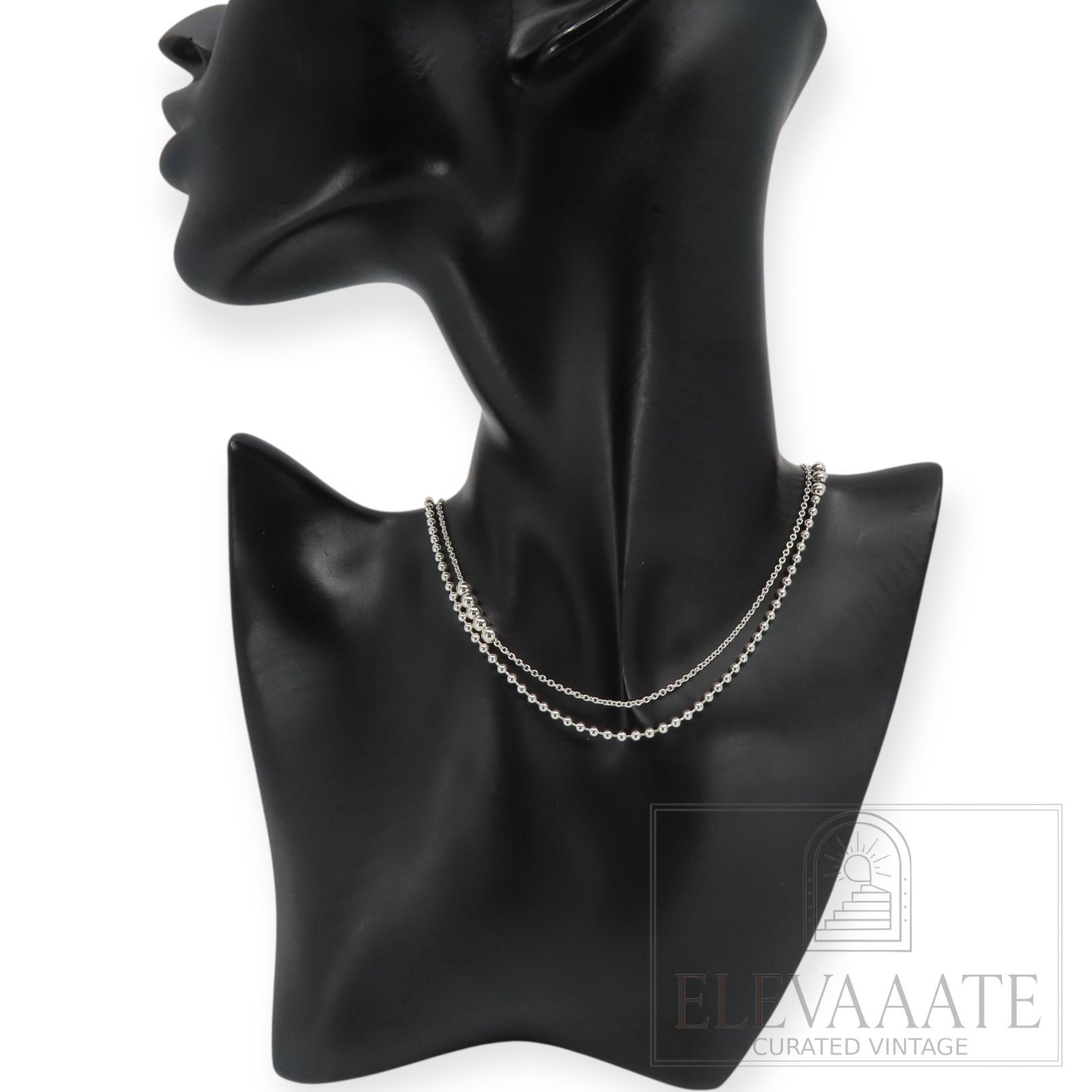 未使用 Tiffany&Co. ティファニー ミックス ビーズ シルバー ロング