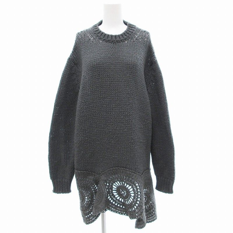 【中古】ステラマッカートニー STELLA McCARTNEY チュニック ニット セーター 長袖 パンチング 38 グレー /JS ■GY45 ステラマッカートニー STELLA McCARTNEY チュニック ニット セーター