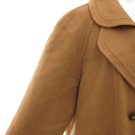 レリアン Leilian ダブルブレスト カシミア混コート ロング 11 茶