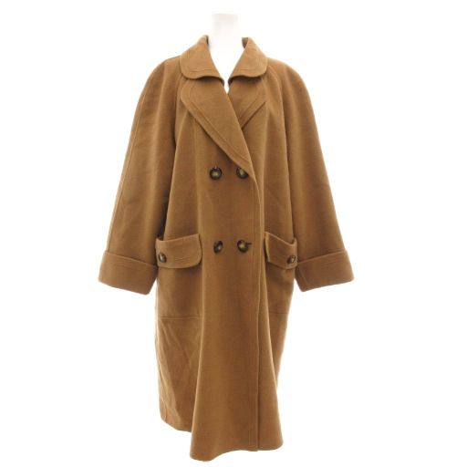 レリアン Leilian ダブルブレスト カシミア混コート ロング 11 茶