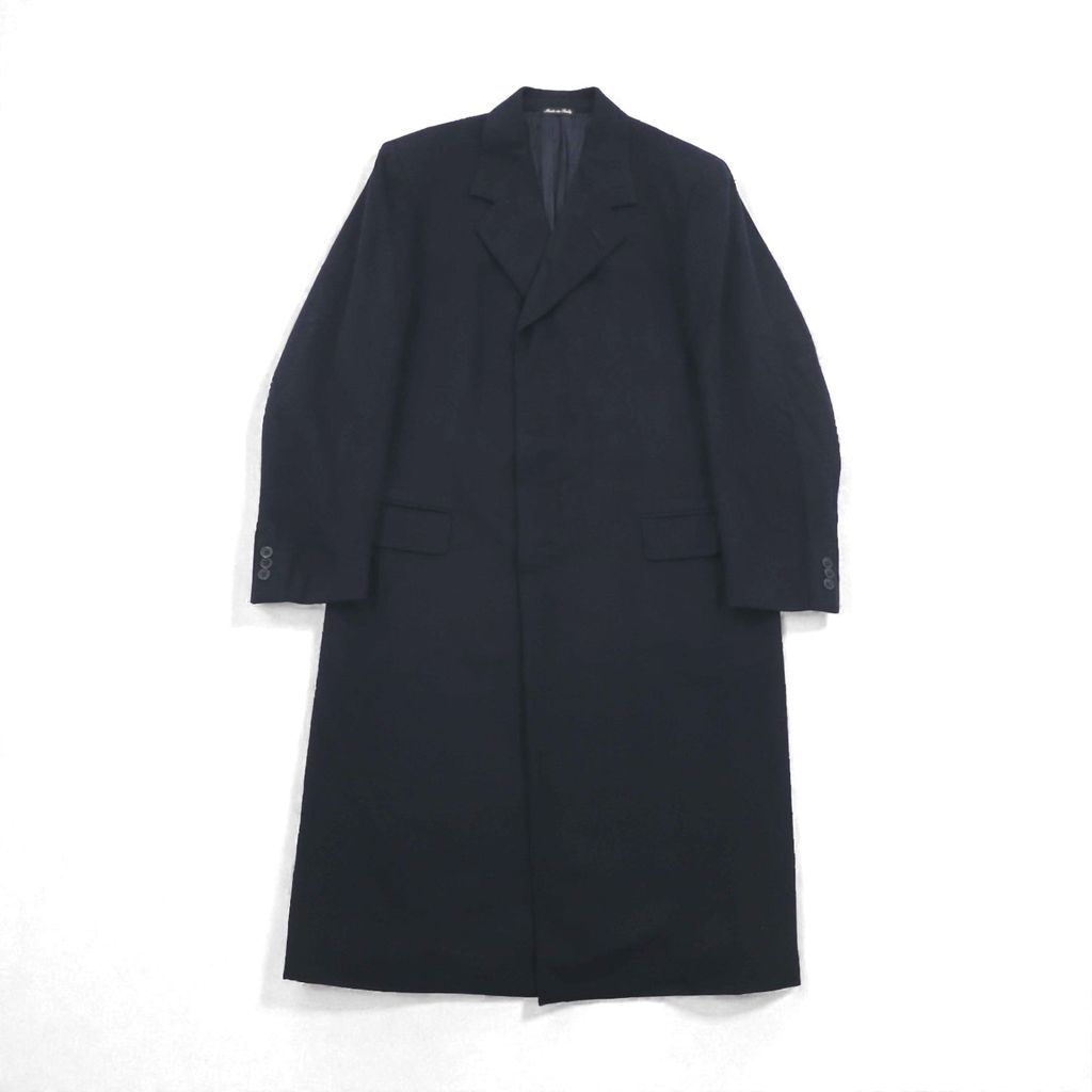 Loro Piana カシミア 100% ロングコート チェスターコート L ネイビー