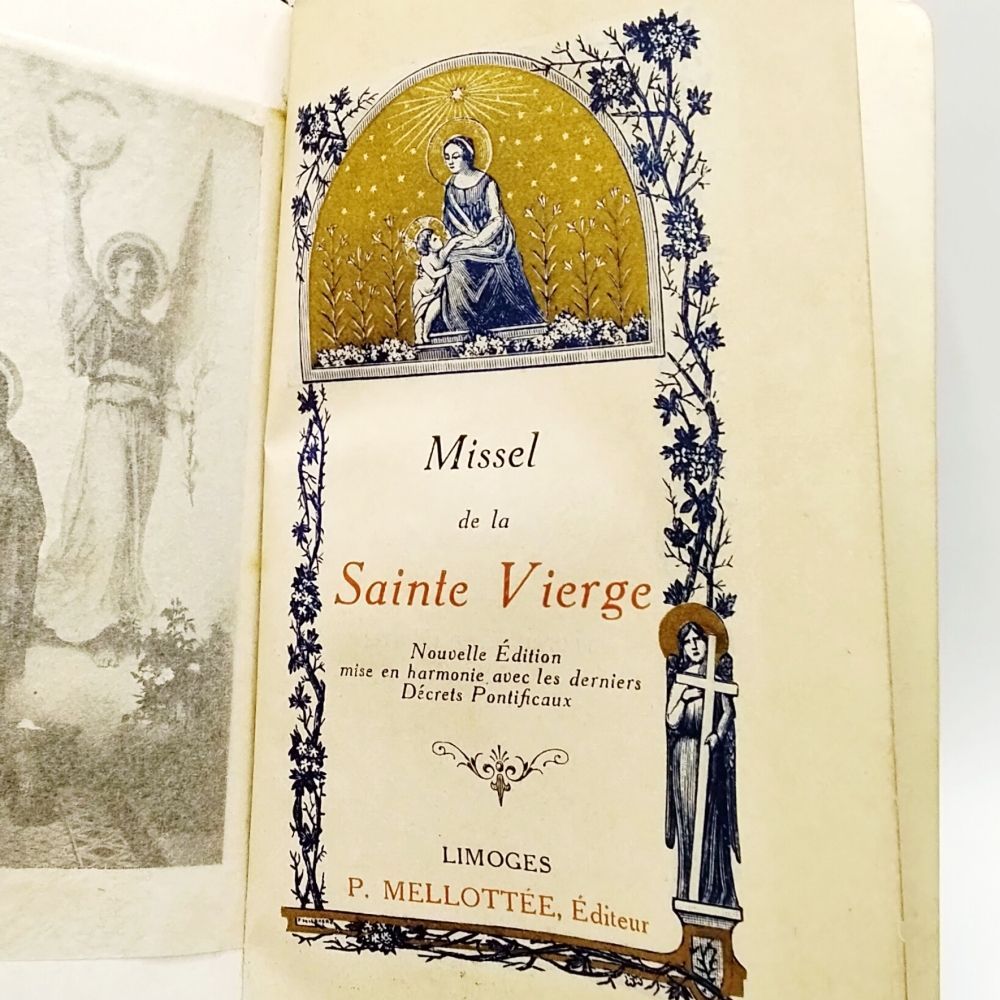 アンティーク　祈祷書　フランス　1891年　革装　聖書　挿画入り　キリスト　古書 祈祷書 ミセル アンティーク 1900年代初期 フランス 革装 挿画入