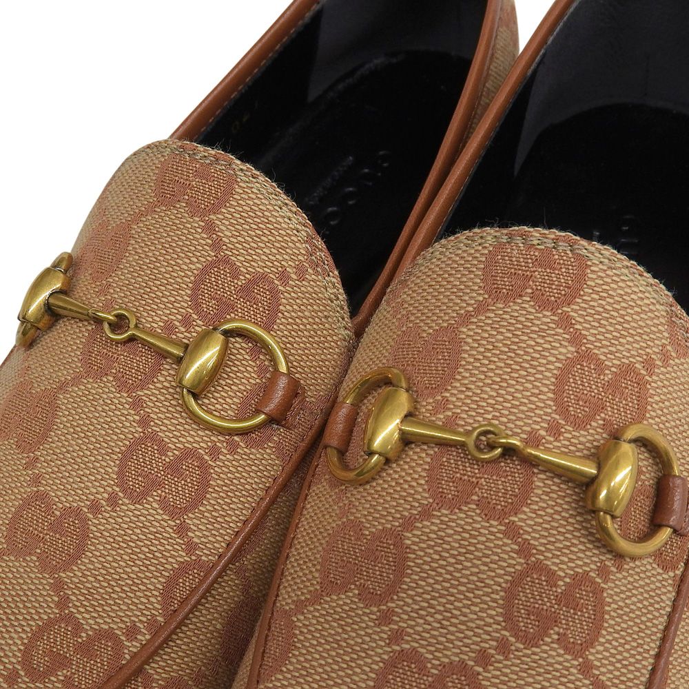 美品★GUCCI グッチ　ホースビット　GGキャンバス　ローファー　40E グッチ ローファー 靴 ホースビット キャンバス GG 【公式通販】