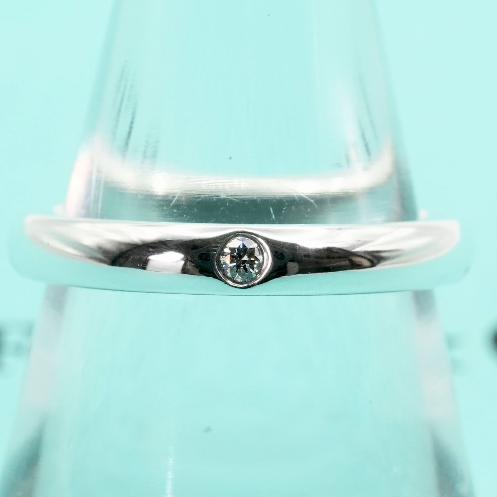 【美品】ティファニー スタッキングバンドリング ダイヤ 10号 シルバー925 極美品10号 ティファニー ダイヤ スタッキングバンド リング/25-2484