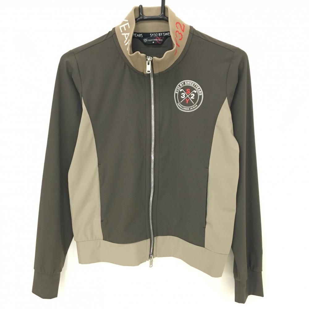 超美品】SY32 ジャケットブルゾン ブラウン×ライトブラウン ネックロゴ