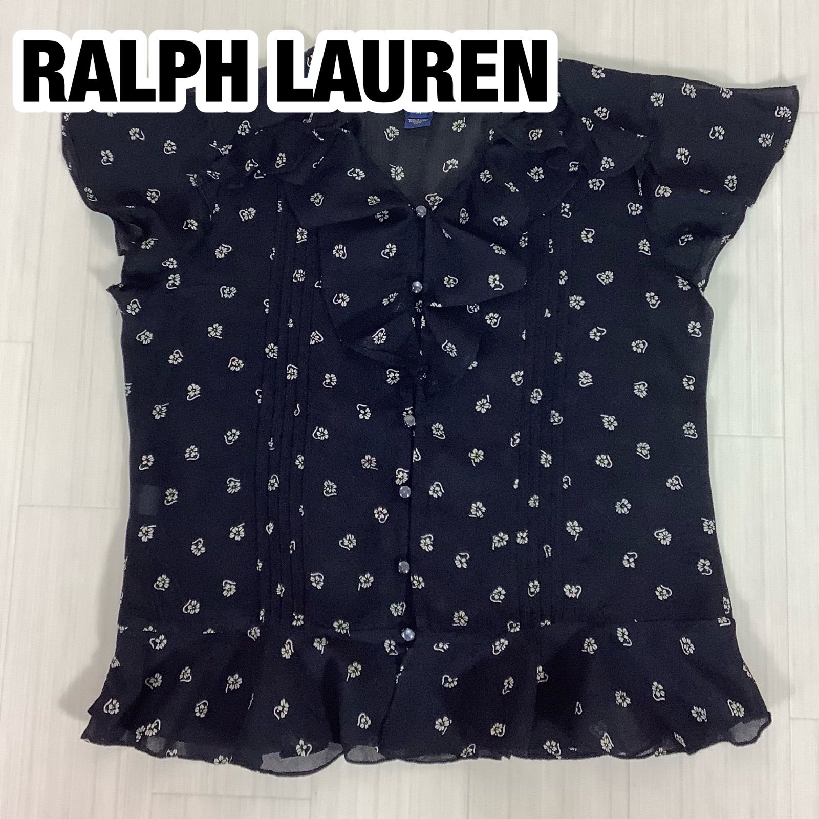 POLO RALPH LAUREN ポロラルフローレン フリル プリーツ 半袖ブラウス 