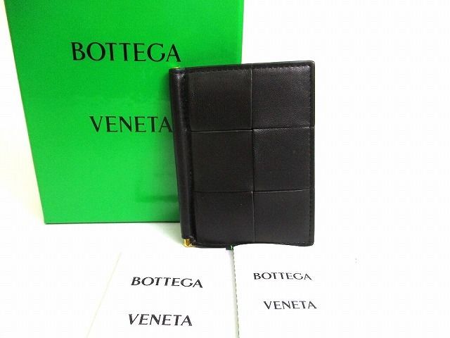 ボッテガヴェネタ BOTTEGA VENETA カセット レザー マネークリップ付き