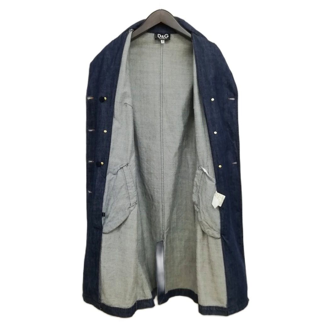 極美品꧁DOLCE&GABBANA꧂デニム レオパード ロングコート 42 ディー&ジー ドルガバ ドルチェ&ガッバーナ D&G デニム トレンチコート