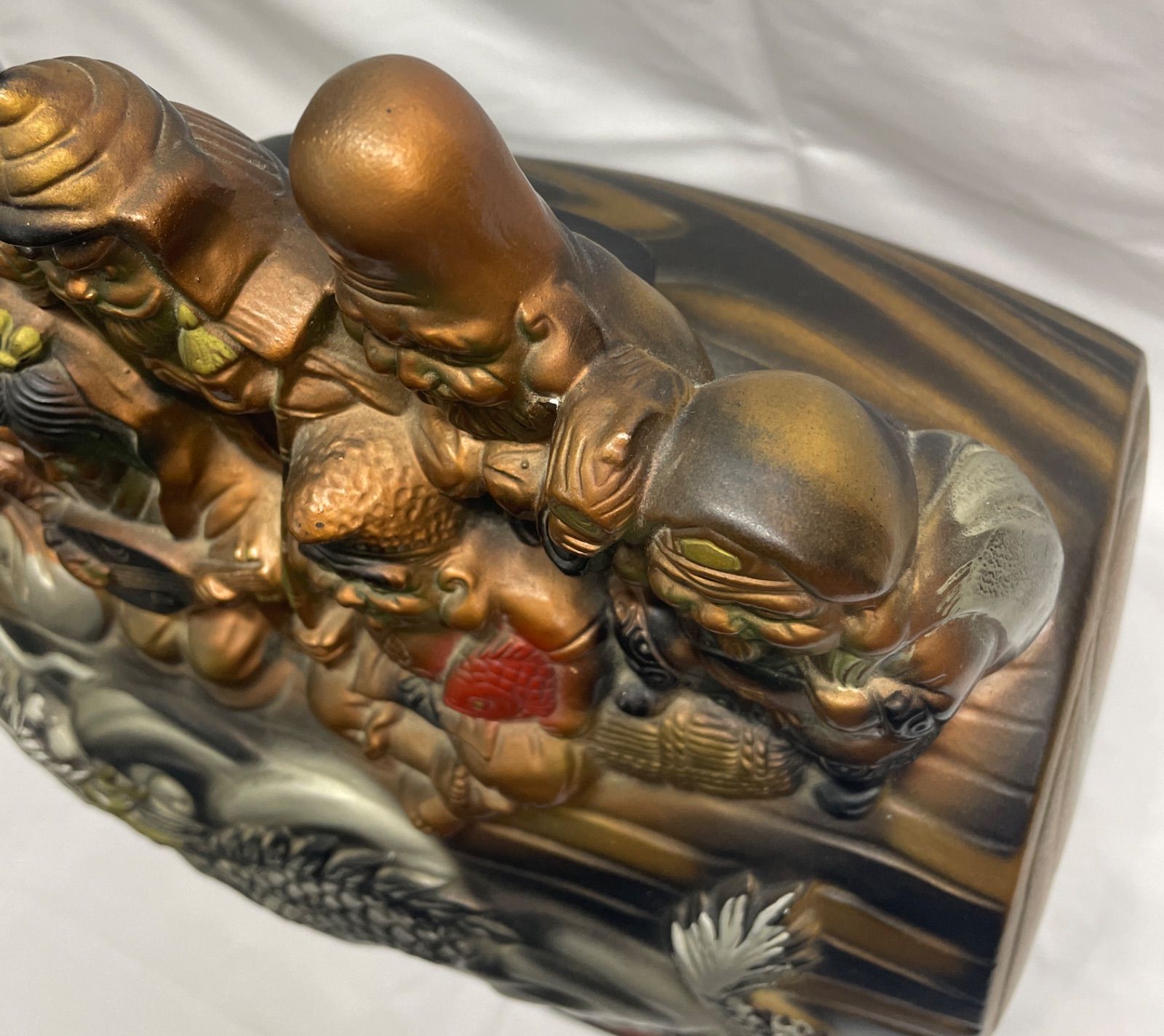 超大寿山石彫 仏教七福神13:6kg 極細工 細密彫刻骨董品天然古玩 仏教美術品 超大寿山石彫 仏教七福神13:6kg 極細工 細密彫刻骨董品天然古玩 仏教