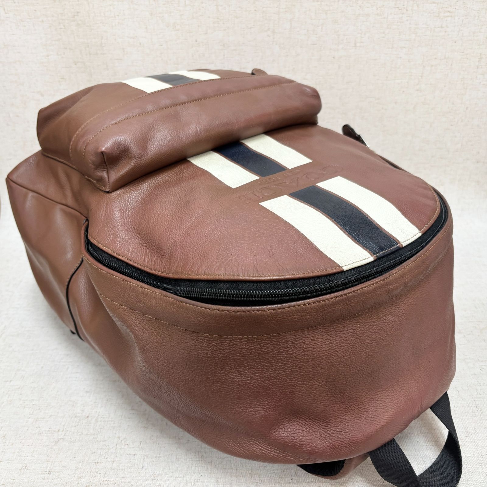 COACH コーチ リュックサック レザー ヴァーシティ ブラウン 大容量