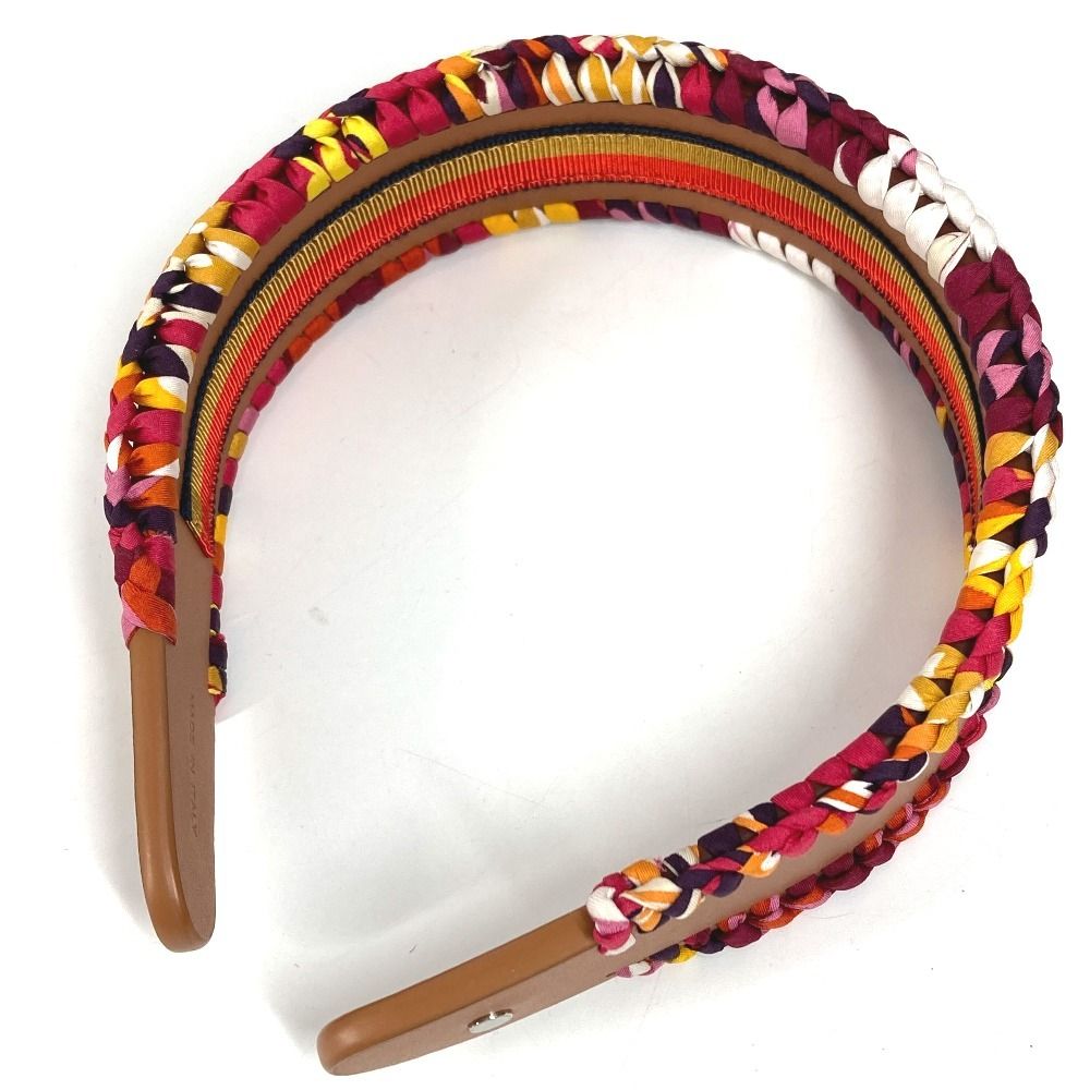 HERMES エルメス ヘアバンド ヘアアクセ カチューシャ マルチカラー HERMES エルメス カチューシャ グレースシルク グレース シルク レザー