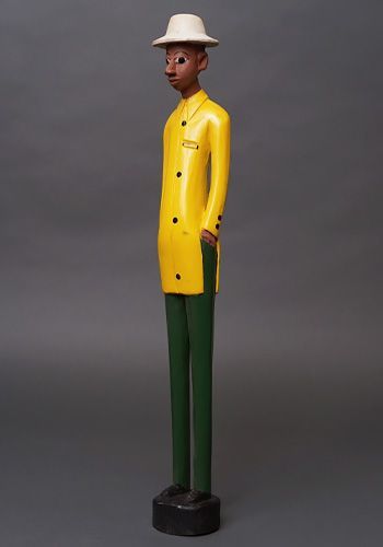 アフリカ コートジボワール コロン人形 XLサイズ No.5 黄色いシャツの