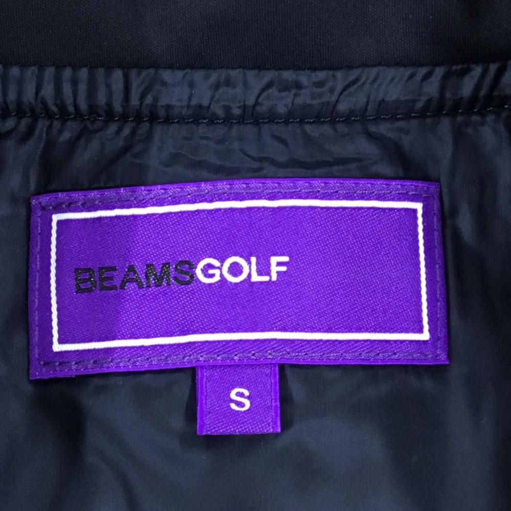 ビームスゴルフ 切替ダウンジャケット ネイビー ロゴワッペン 身頃