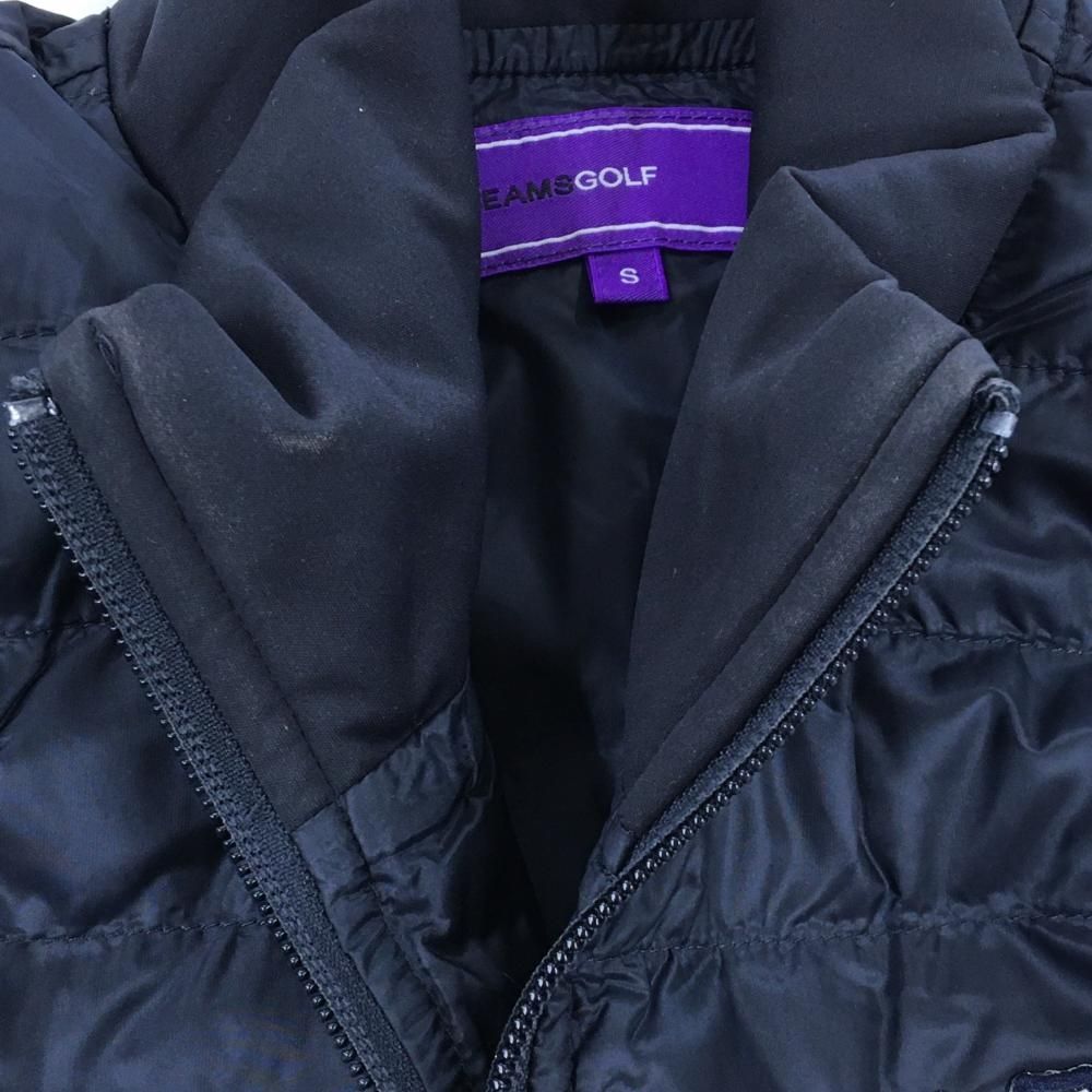 ビームスゴルフ 切替ダウンジャケット ネイビー ロゴワッペン 身頃