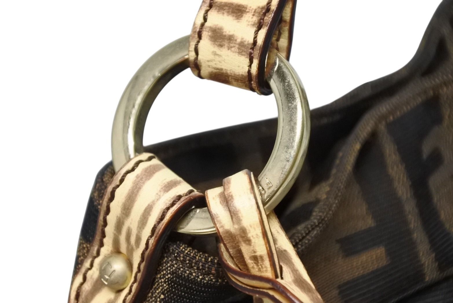 極美品 FENDI フェンディ ズッカ シェフバッグ ミニホーボーバッグ