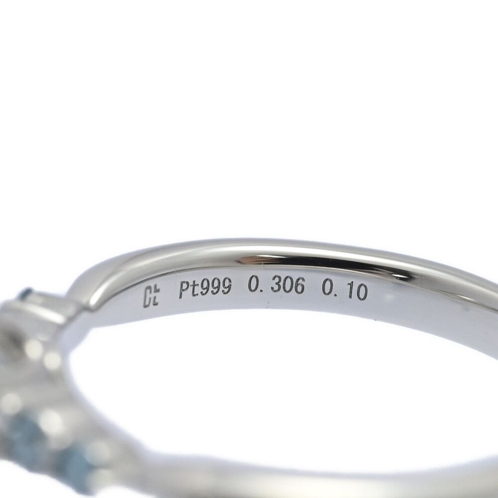 【だい】pt999 ブルーダイヤリング未使用品 FD:0.1ct/カラーレスダイヤモンド ブルーダイヤモンド リング・指輪