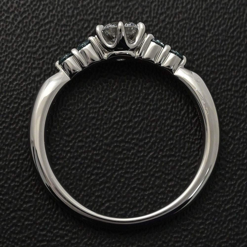 FD:0.1ct/カラーレスダイヤモンド ブルーダイヤモンド リング・指輪