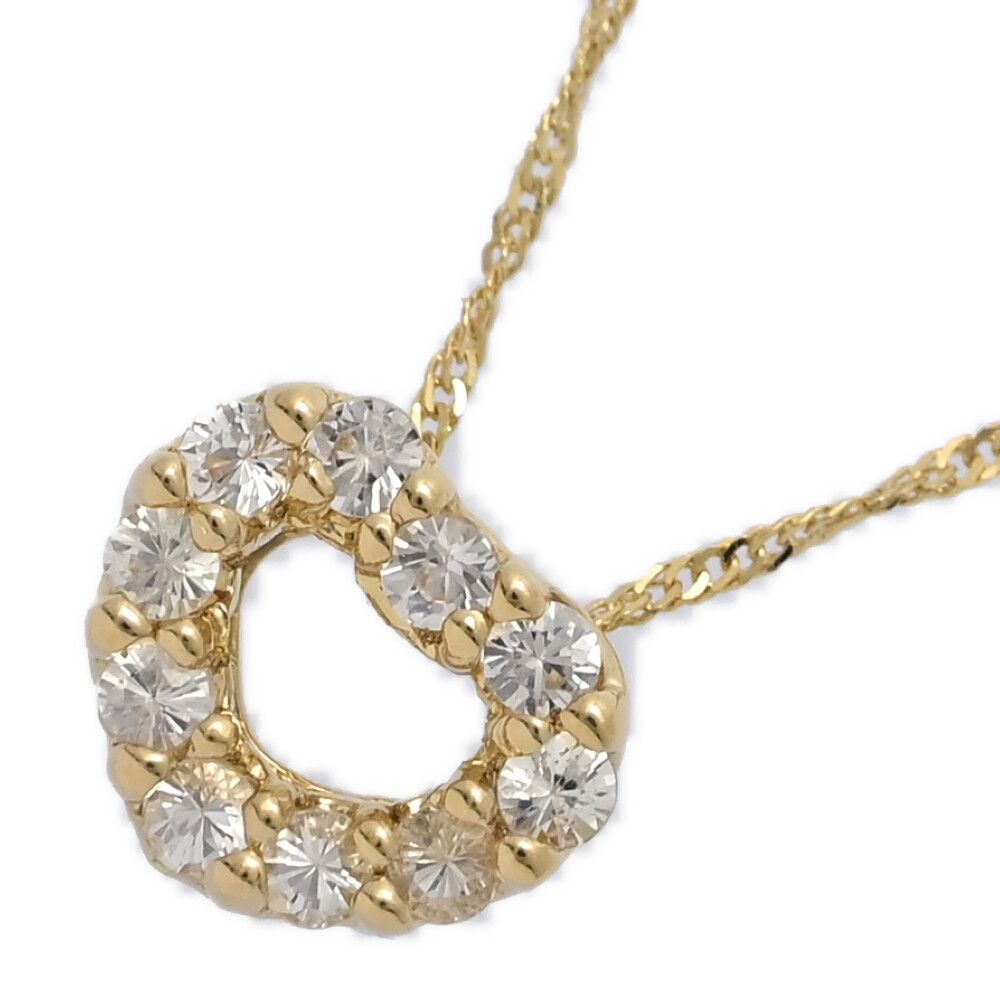 0.4ct/ハートモチーフ ダイヤモンド ネックレス・ペンダント/K18YG/750