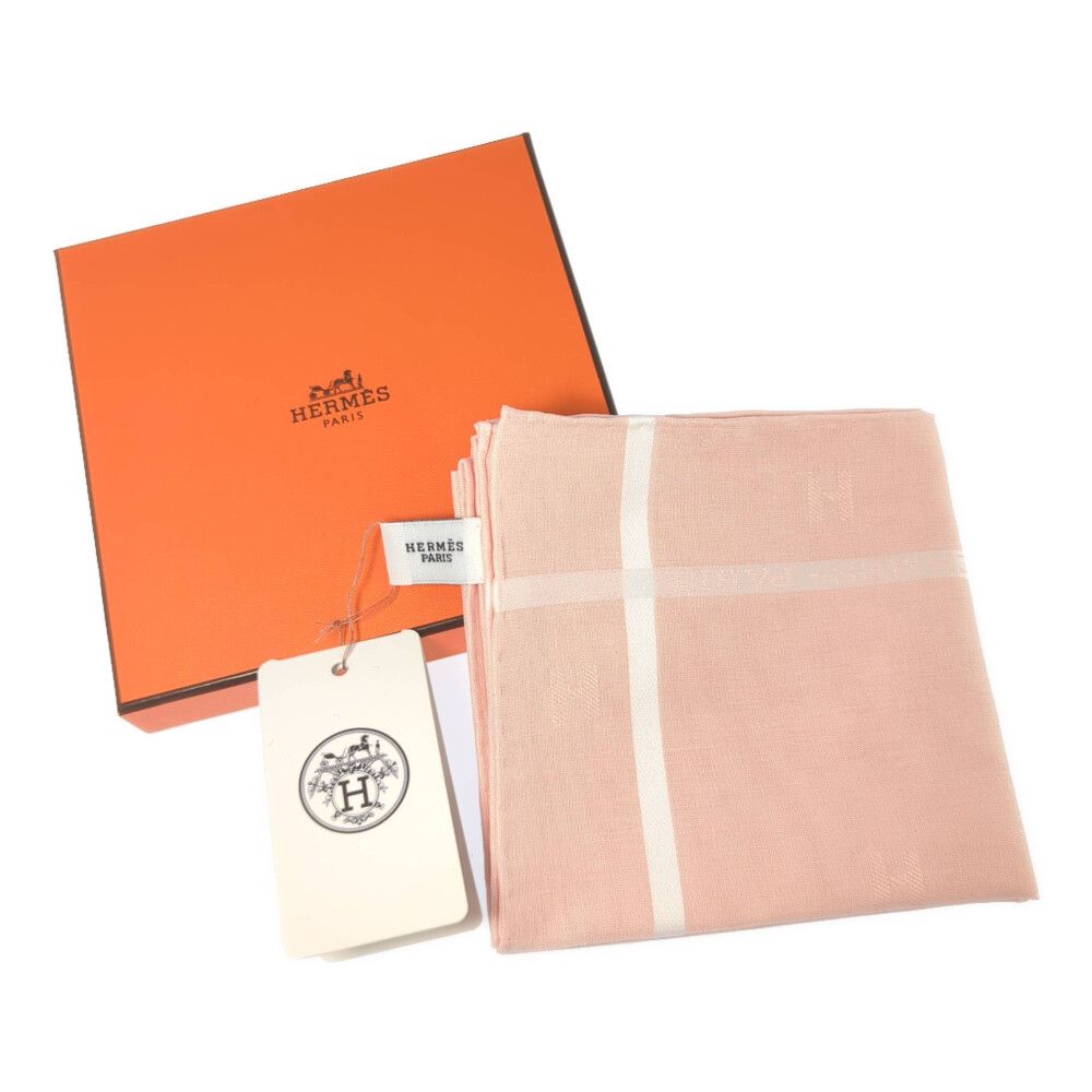 未使用品 ☆HERMES☆ ハンドタオル Hロゴ 綿 ピンク タグ・箱付き 新品