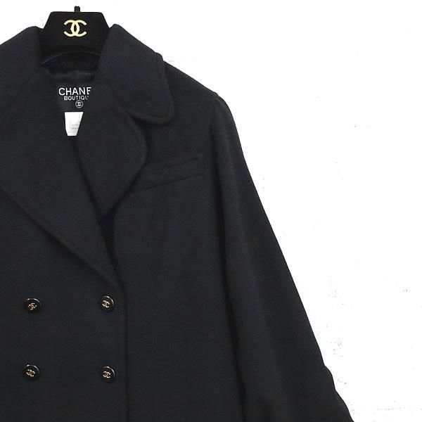 広尾店】美品 シャネル CHANEL ダブルブレスト ロングコート カシミヤ