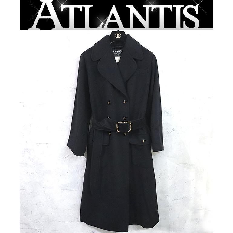 広尾店】美品 シャネル CHANEL ダブルブレスト ロングコート カシミヤ