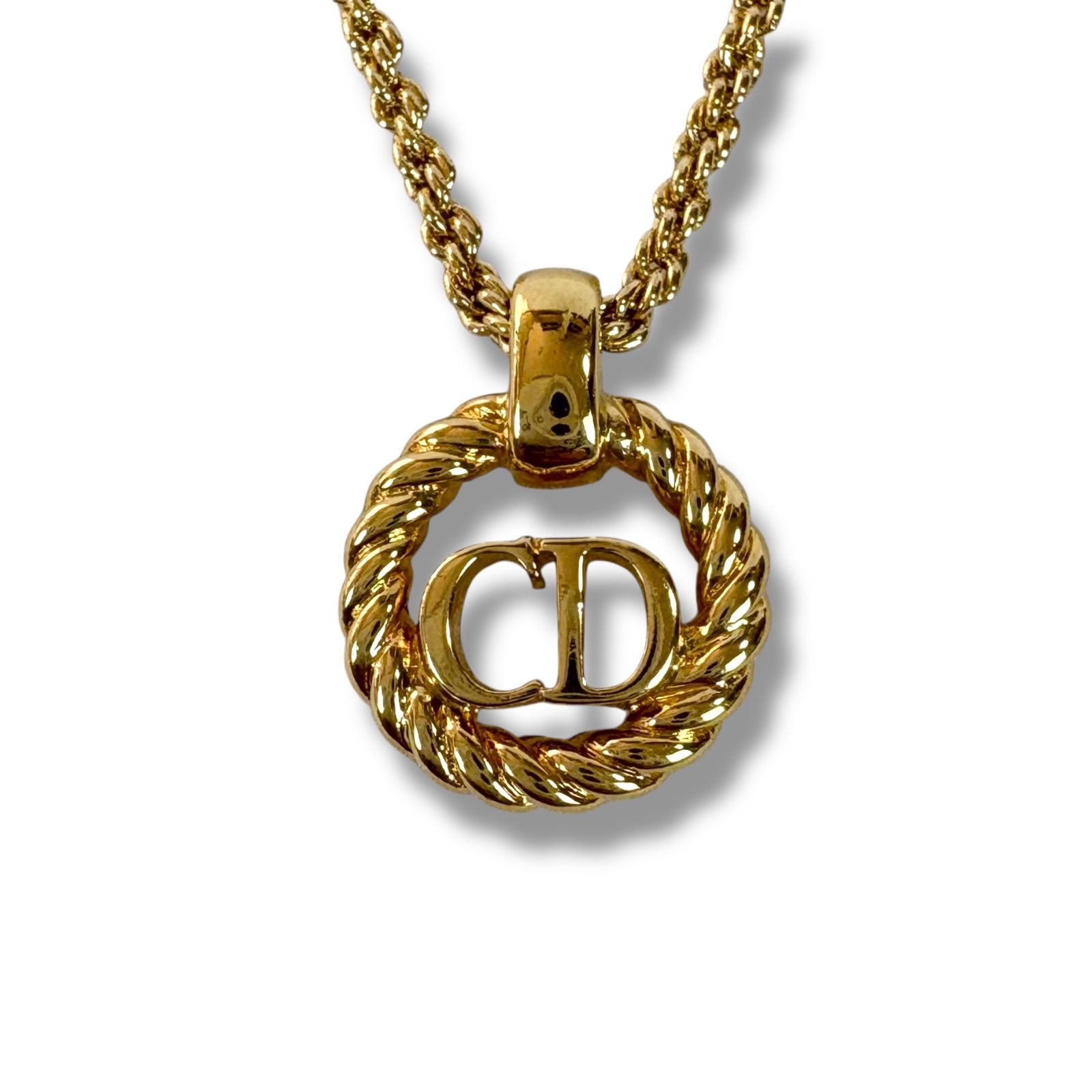極美品】Christian Dior ヴィンテージ ネックレス サークルロゴ 極美品 