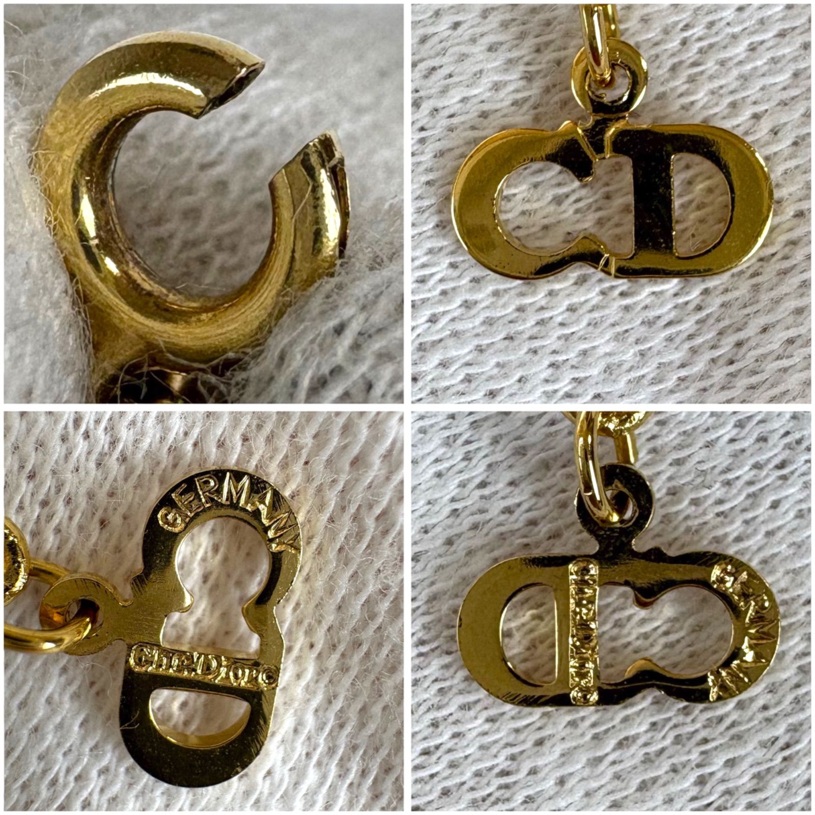 美品 vintage Dior ディオール ロゴ ネックレス サークルゴールド 