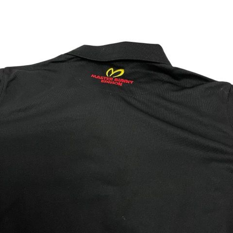 MASTER BUNNY EDITION ポロシャツ ブラック白刺繍　サイズ7 46G ポリエステルサッカー 半袖ポロシャツ | MASTER BUNNY EDITION