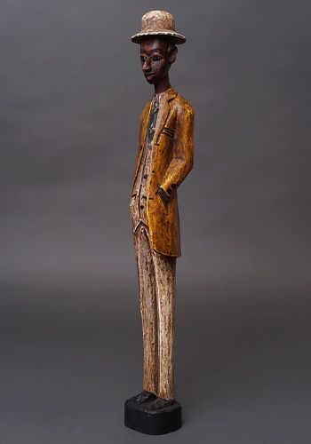 アフリカ コートジボワール コロン人形 XLサイズ No.10 黄色い